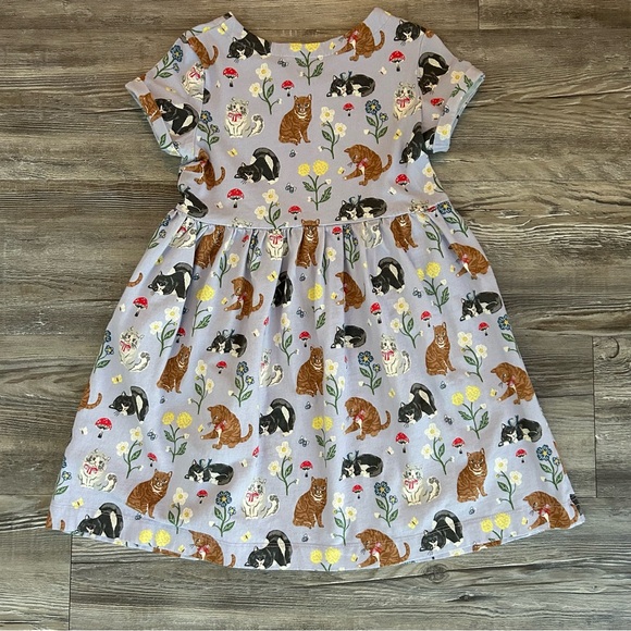 Mini Boden Cat Print Cotton Jersey Dress 7-8 - Picture 2 of 3